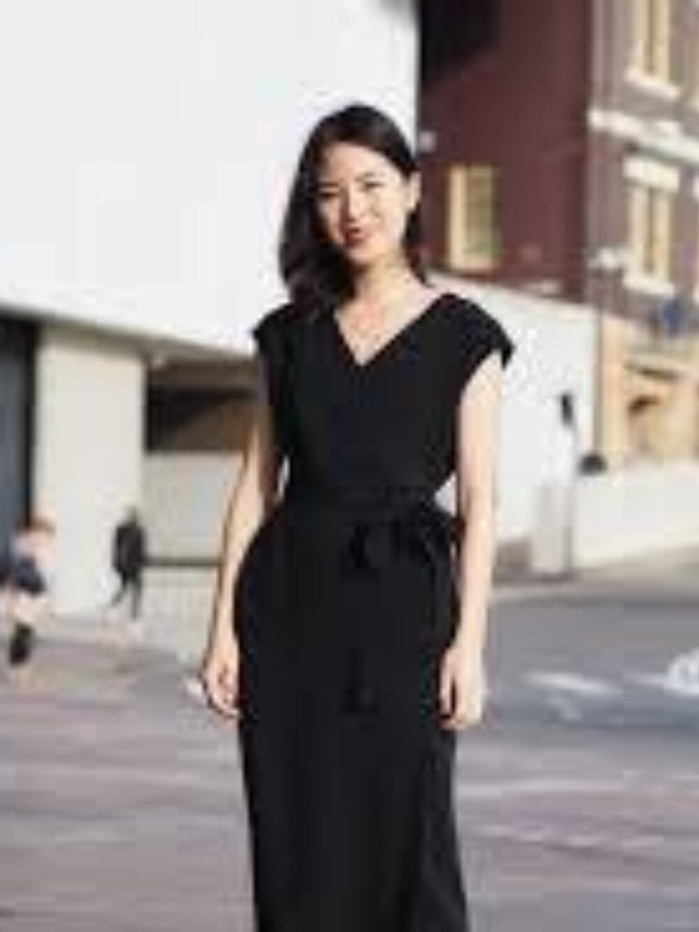 Everlane The Japanese GoWeave Wrap v-Neck Midi Dress Black sz 8